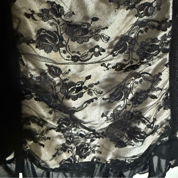 Seductive Wear by Cinema Etoile Cream Black Lace Chemise Babydoll Large Coquette - Picture 5 of 14